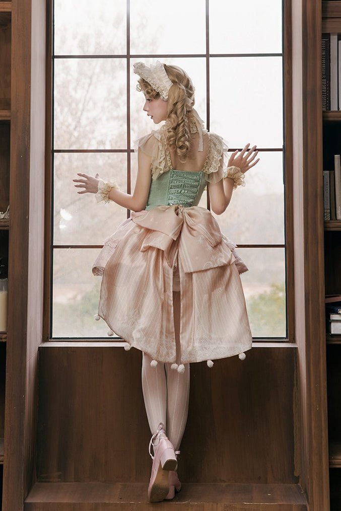 Deer Leaping Through Dreams Lolita Lace Train JSK - LolitaEraSetXSDeer Leaping Through Dreams Lolita Lace Train JSK