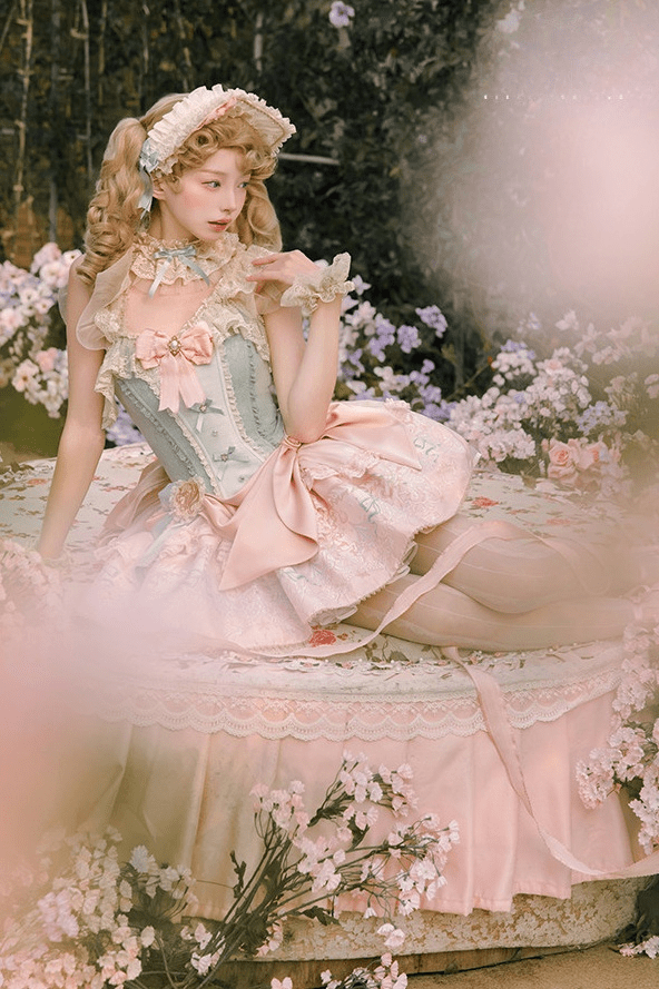 Deer Leaping Through Dreams Lolita Lace Train JSK - LolitaEraSetXSDeer Leaping Through Dreams Lolita Lace Train JSK