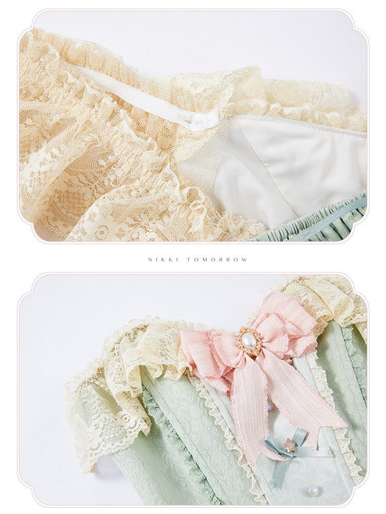 Deer Leaping Through Dreams Lolita Lace Train JSK - LolitaEraSetXSDeer Leaping Through Dreams Lolita Lace Train JSK