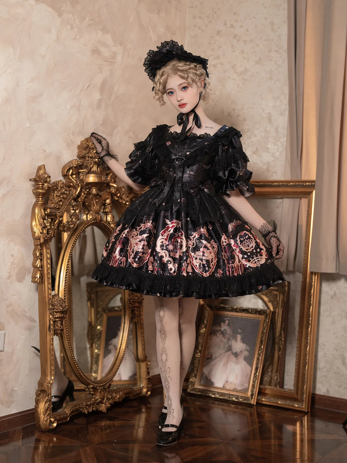 [Defect] Rose Ruins Original Star Hallway Lolita Jsk Strap Dress in Stock