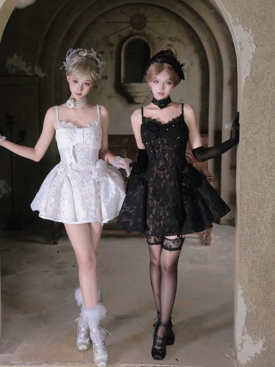 [Deposit] Daughter of the East* Lace Sp Noble Girl Long Train Lolita Little Flower Wedding Dress