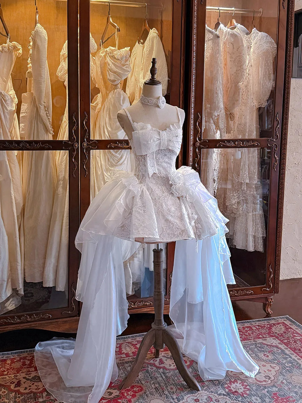 [Deposit] Daughter of the East* Lace Sp Noble Girl Long Train Lolita Little Flower Wedding Dress