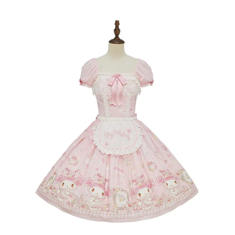 Deposit: Midsummer Story My Melody Collaboration Series Open Front Op Slim Fit Op Necklace Bow Hairband