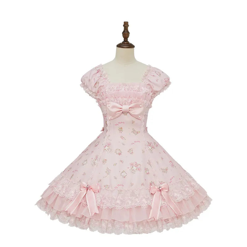 Deposit: Midsummer Story My Melody Collaboration Series Open Front Op Slim Fit Op Necklace Bow Hairband