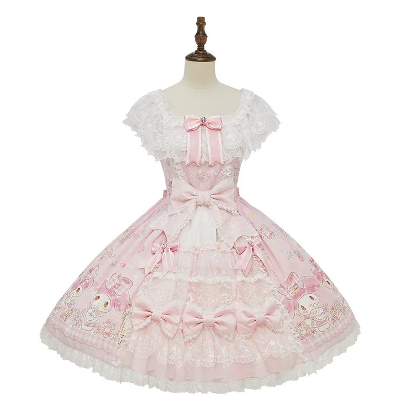 Deposit: Midsummer Story My Melody Collaboration Series Open Front Op Slim Fit Op Necklace Bow Hairband