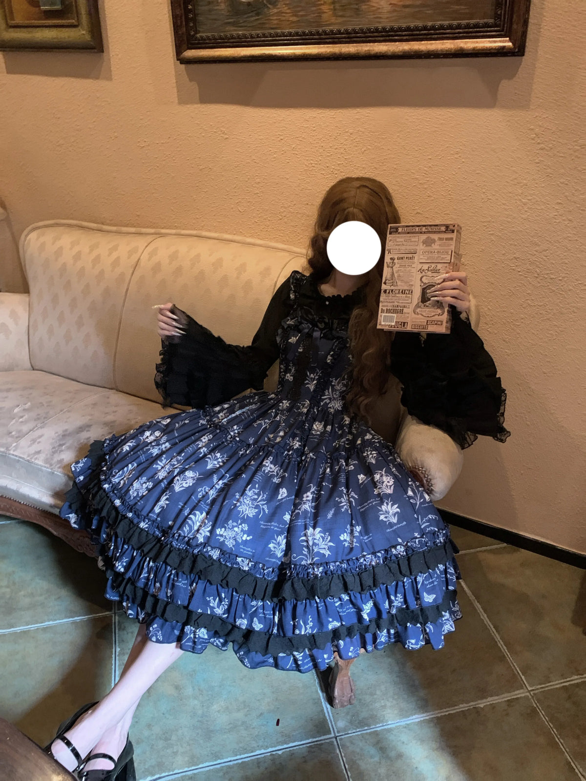 [Deposit Reservation] Frostfall Lolita Original Design Floral Wall Dress Jsk Op