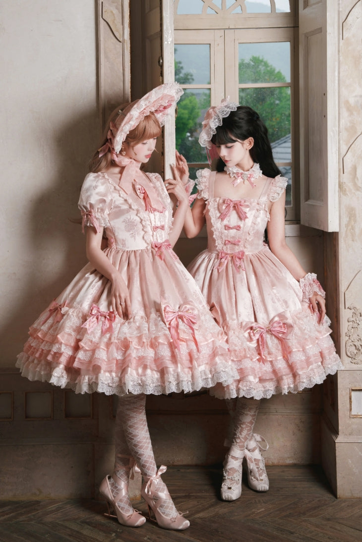 Satin Rose Sweet Lolita OP JSK Dress