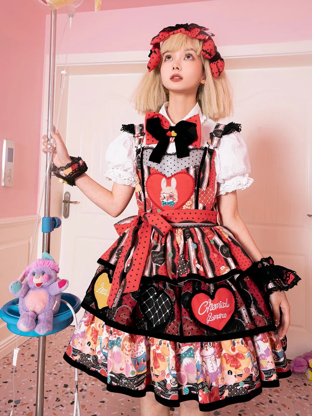 Doll Clinic Bunny Embroidery Sweet Gothic Lolita Suspender JSK - LolitaEra