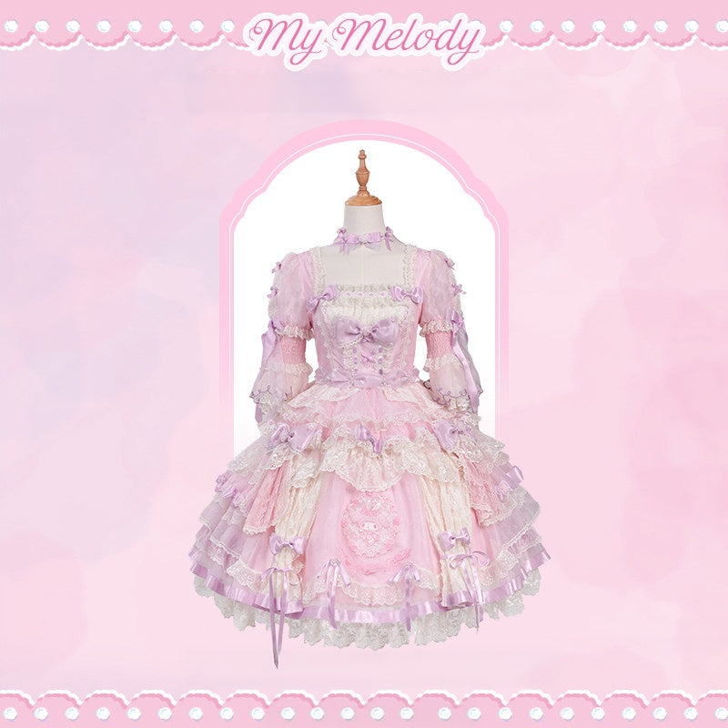 Sanrio Collaboration Series My Melody Dancing Lolita Curtain OP Dress