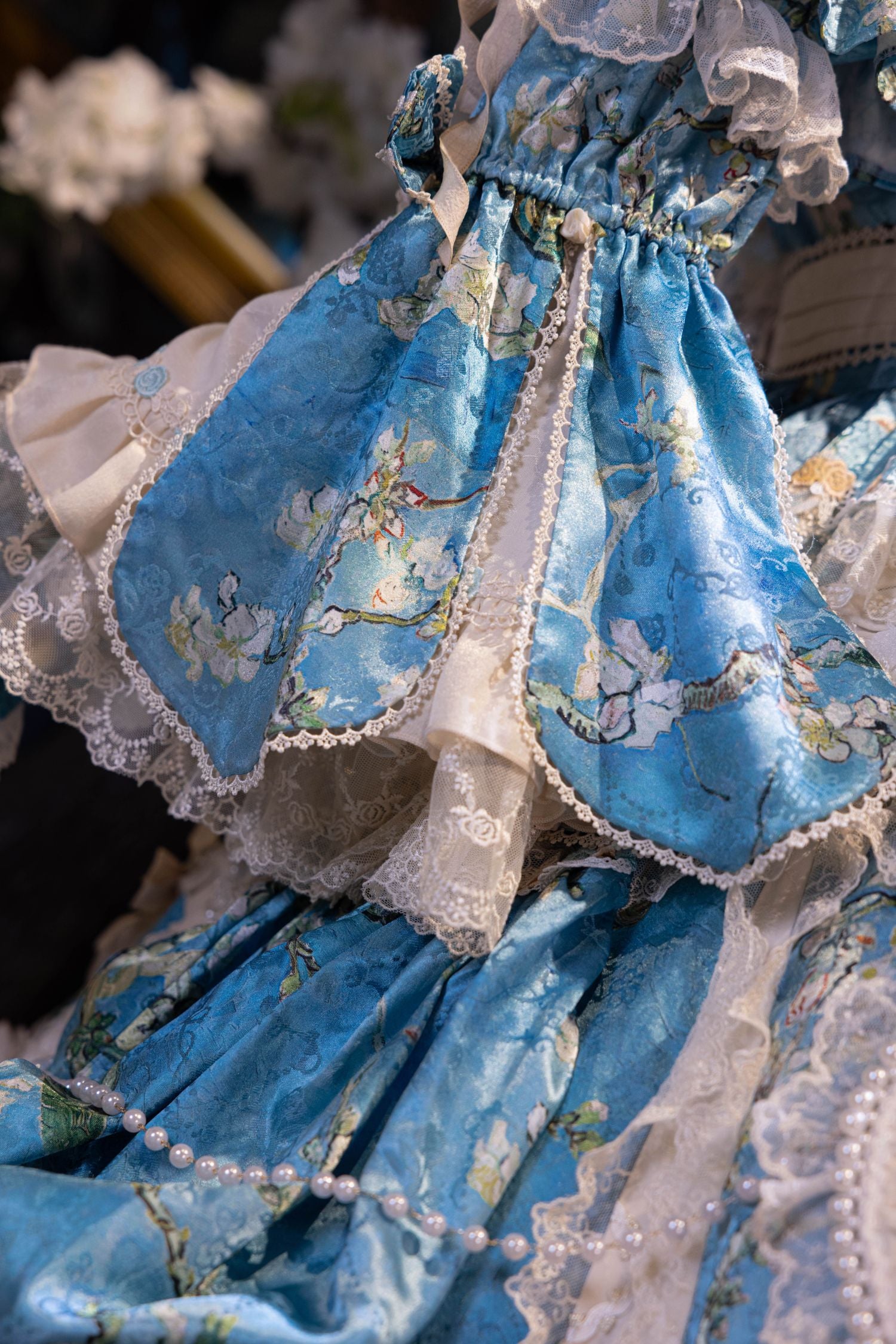 Apricot Tree Special Edition Sky Blue Heart Lace Classic Lolita Dress