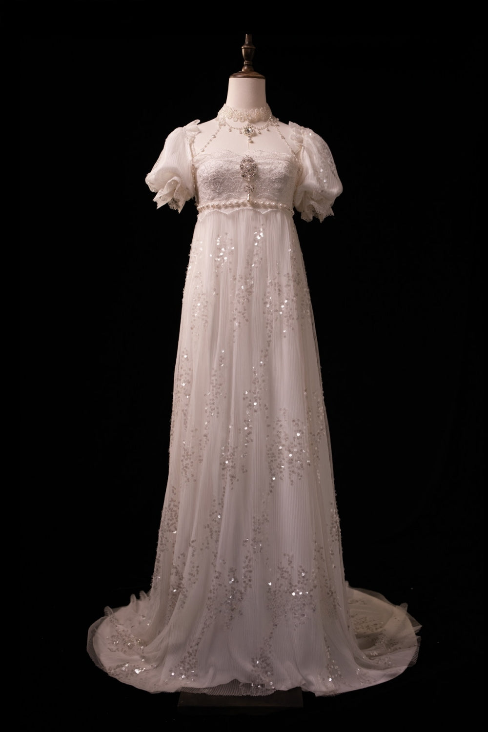 Bright Moonlight Lolita Empire Style Satin Long OP Dress