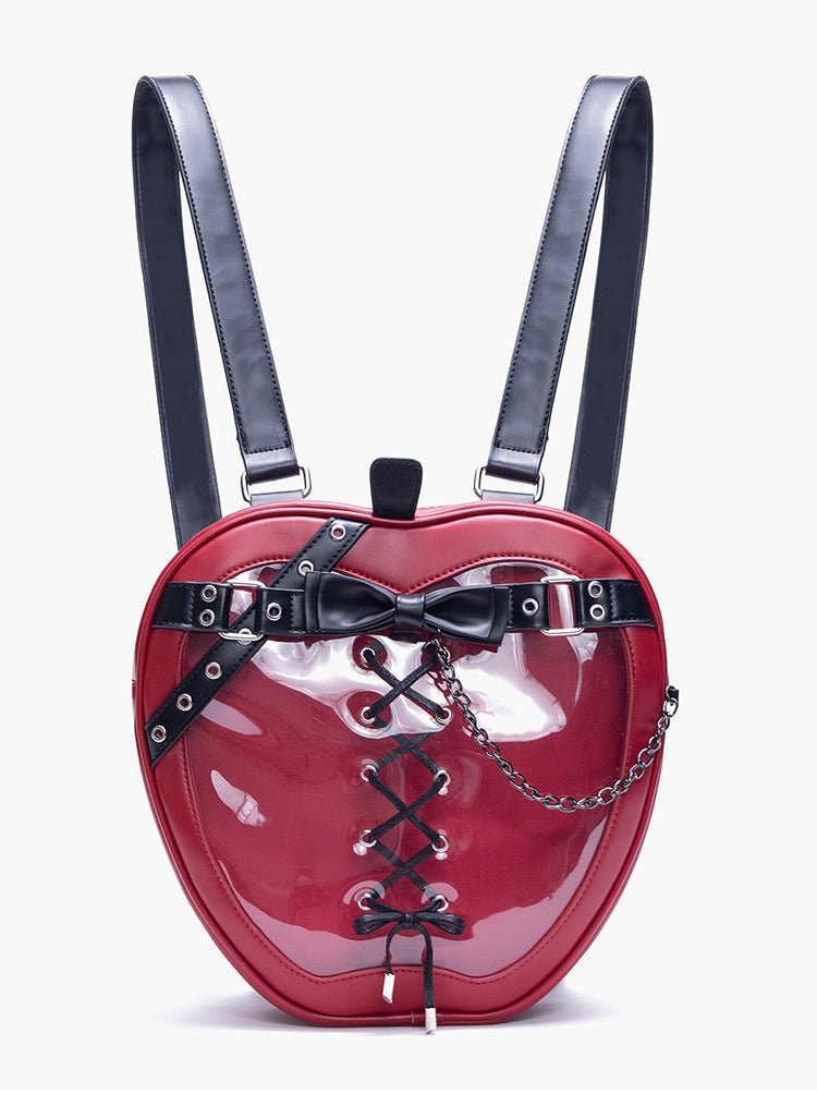 Edgy Apple Motif Ita - Bag Backpack - LolitaEraRed SetEdgy Apple Motif Ita - Bag Backpack