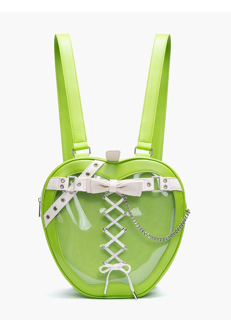 Edgy Apple Motif Ita - Bag Backpack - LolitaEraGreenEdgy Apple Motif Ita - Bag Backpack