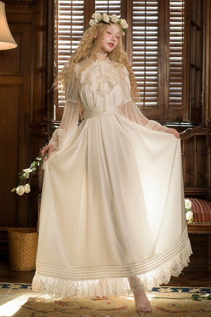 Edwardian Princess Court Style OP Dress - LolitaEraBeige SetSEdwardian Princess Court Style OP Dress