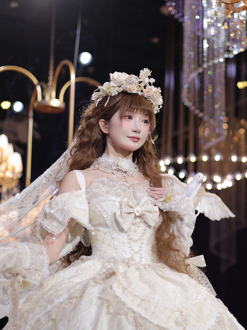 Electric Bird Veil Lolita Tea Party Show Styling Set - LolitaEra