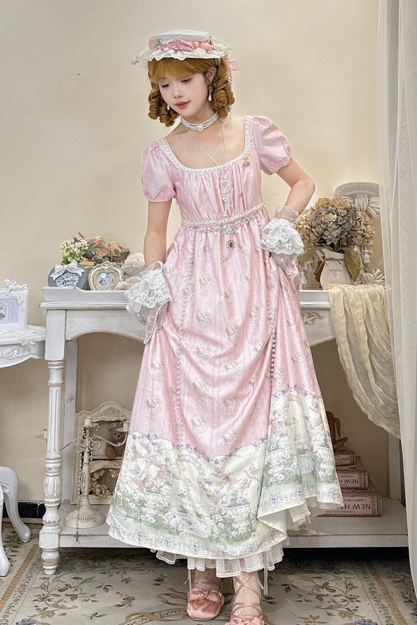 Elegant Empire Lolita JSK - LolitaEraPink setSElegant Empire Lolita JSK