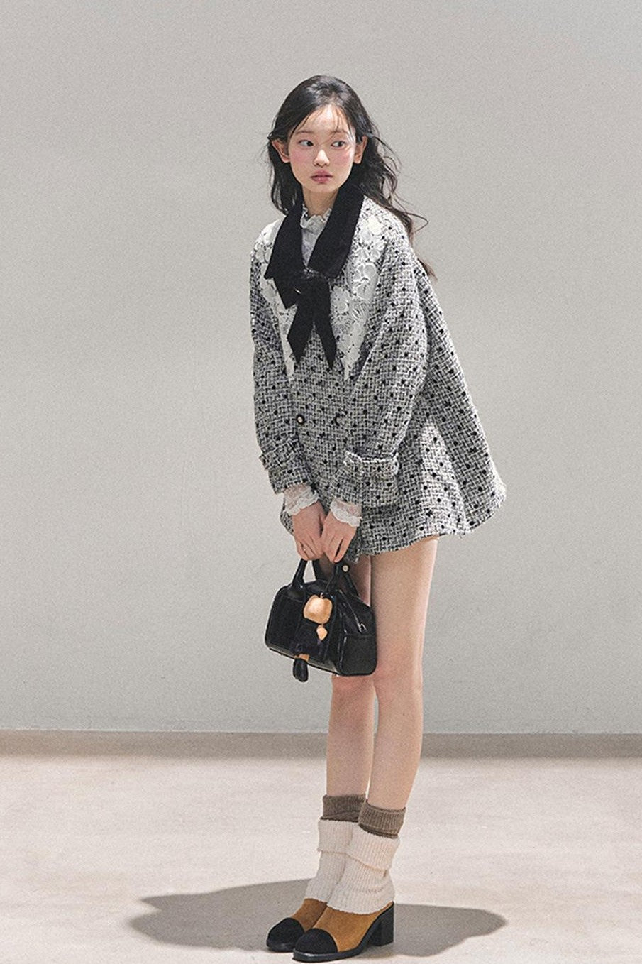 Elegant Socialite Lace Trimmed Plaid Jacket LE1163 - LolitaEraCoatSElegant Socialite Lace Trimmed Plaid Jacket LE1163