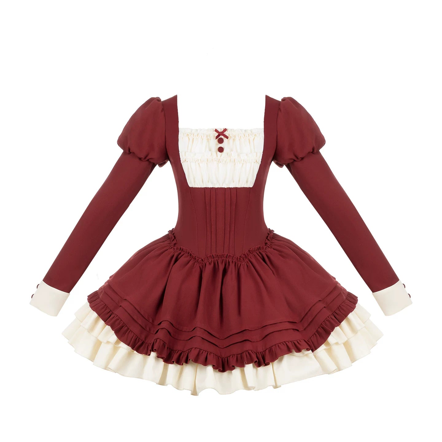 Letters and Poems · Leah | WP Original Sub-brand Elegant Vintage Square Neck Ruffle OP Leg Ring Choker Autumn Lolita