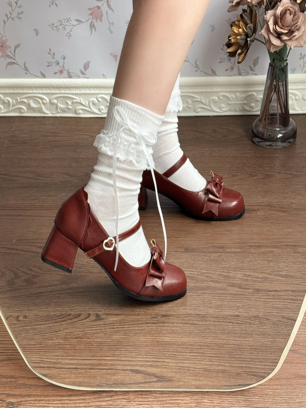 [In Stock] Qiuyu Dita Original Elegant Retro Square Toe Mary Jane Lolita High Heels