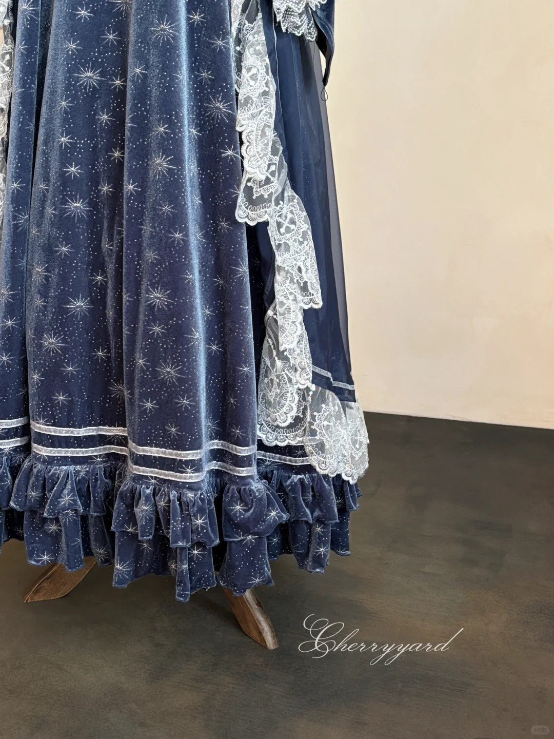 Ephemeral Gleams Empire Waist Lolita Dress 1239 - LolitaEraBlue SetXSEphemeral Gleams Empire Waist Lolita Dress 1239