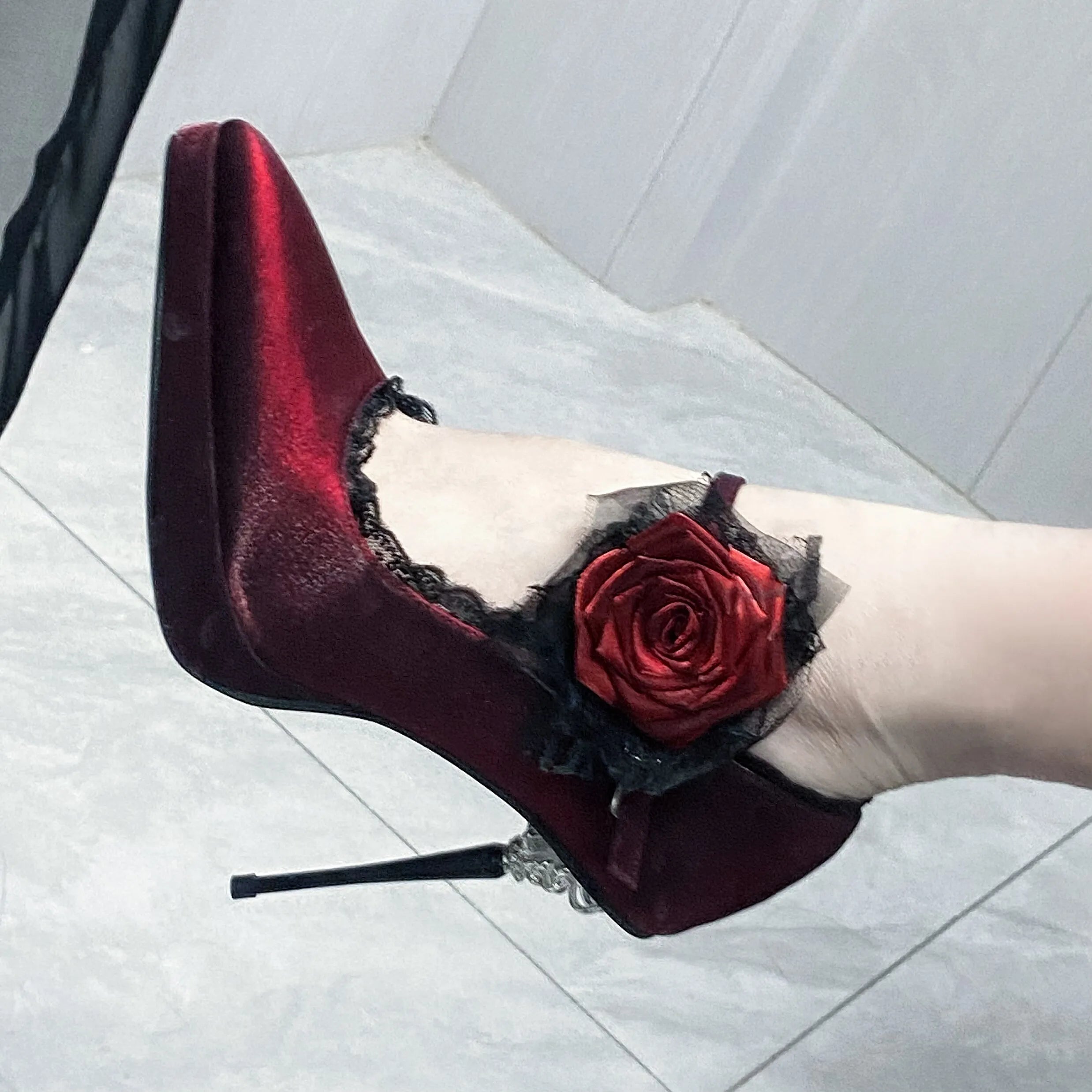 [In Stock] Rhodes Dinner 11CM Heel Height Original Platform Pointed Toe Gothic Rose High Heels