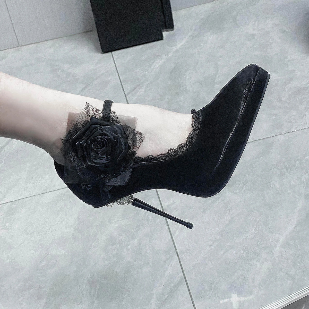 [In Stock] Rhodes Dinner 11CM Heel Height Original Platform Pointed Toe Gothic Rose High Heels