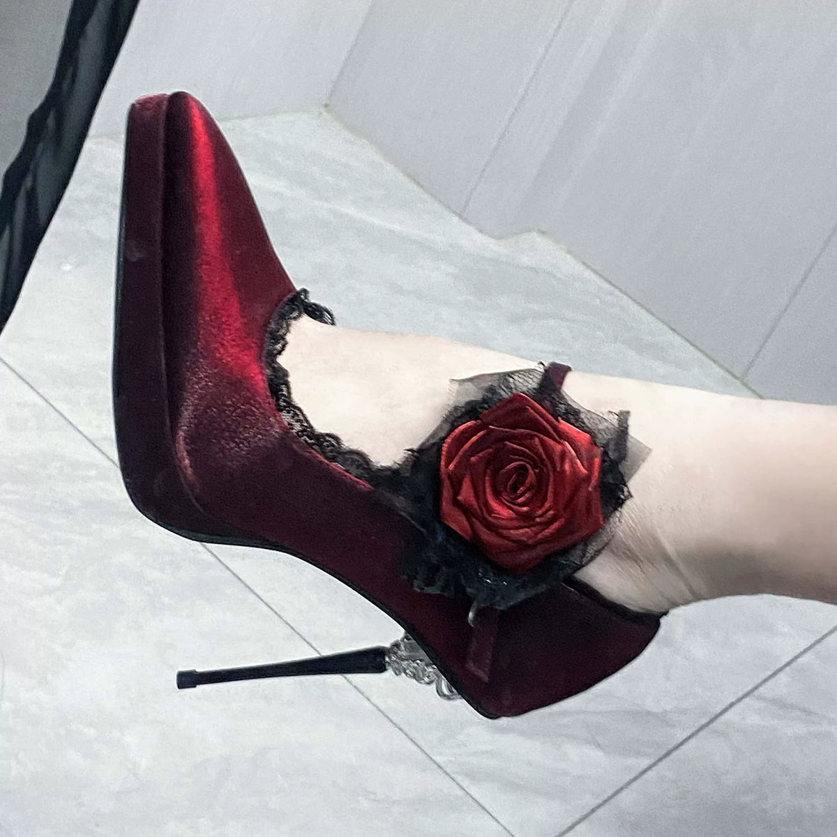 [In Stock] Rhodes Dinner 11CM Heel Height Original Platform Pointed Toe Gothic Rose High Heels