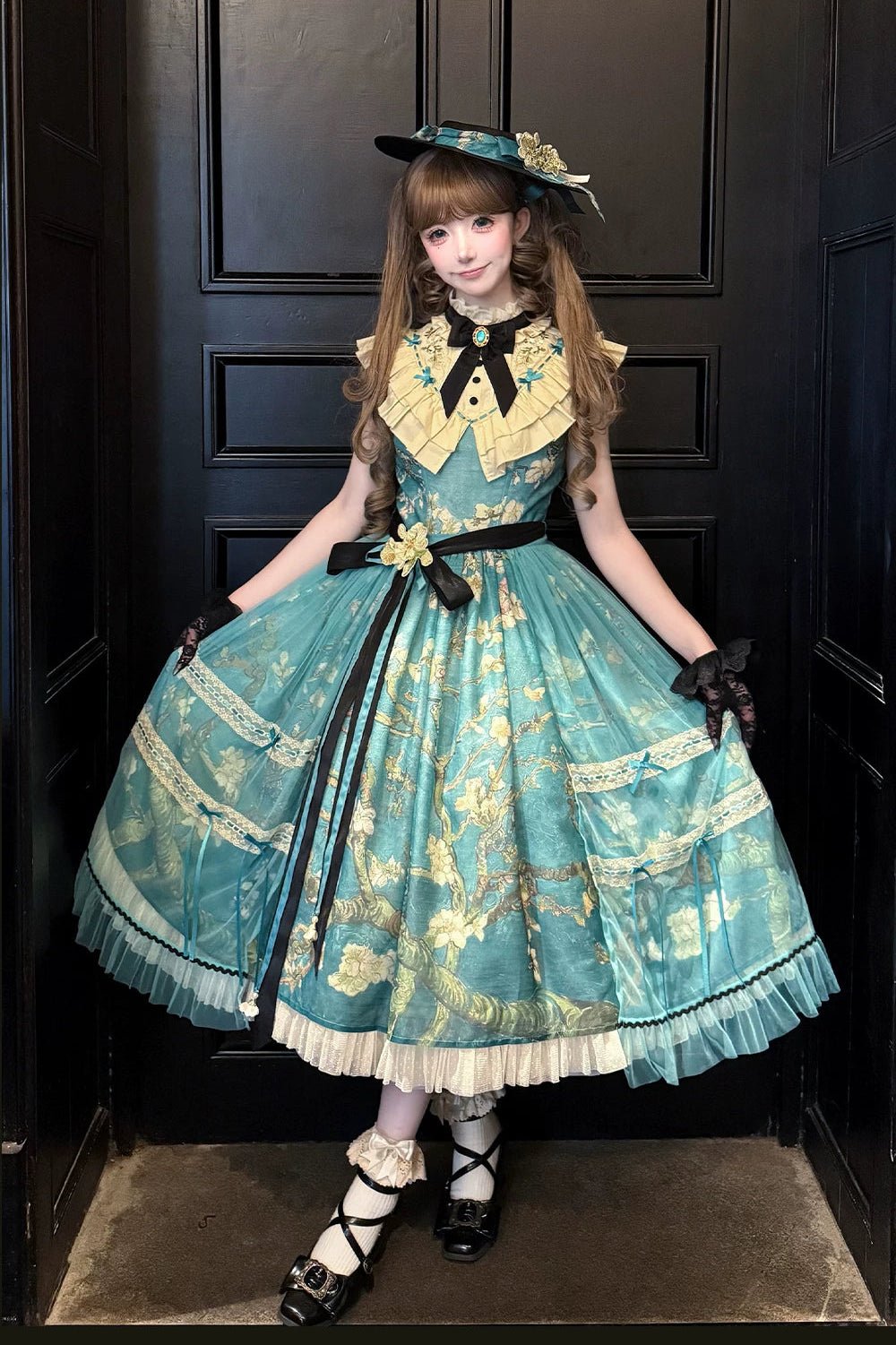 Everblooming Apricot Blossoms Classic Lolita High-Collar JSK - LolitaEra