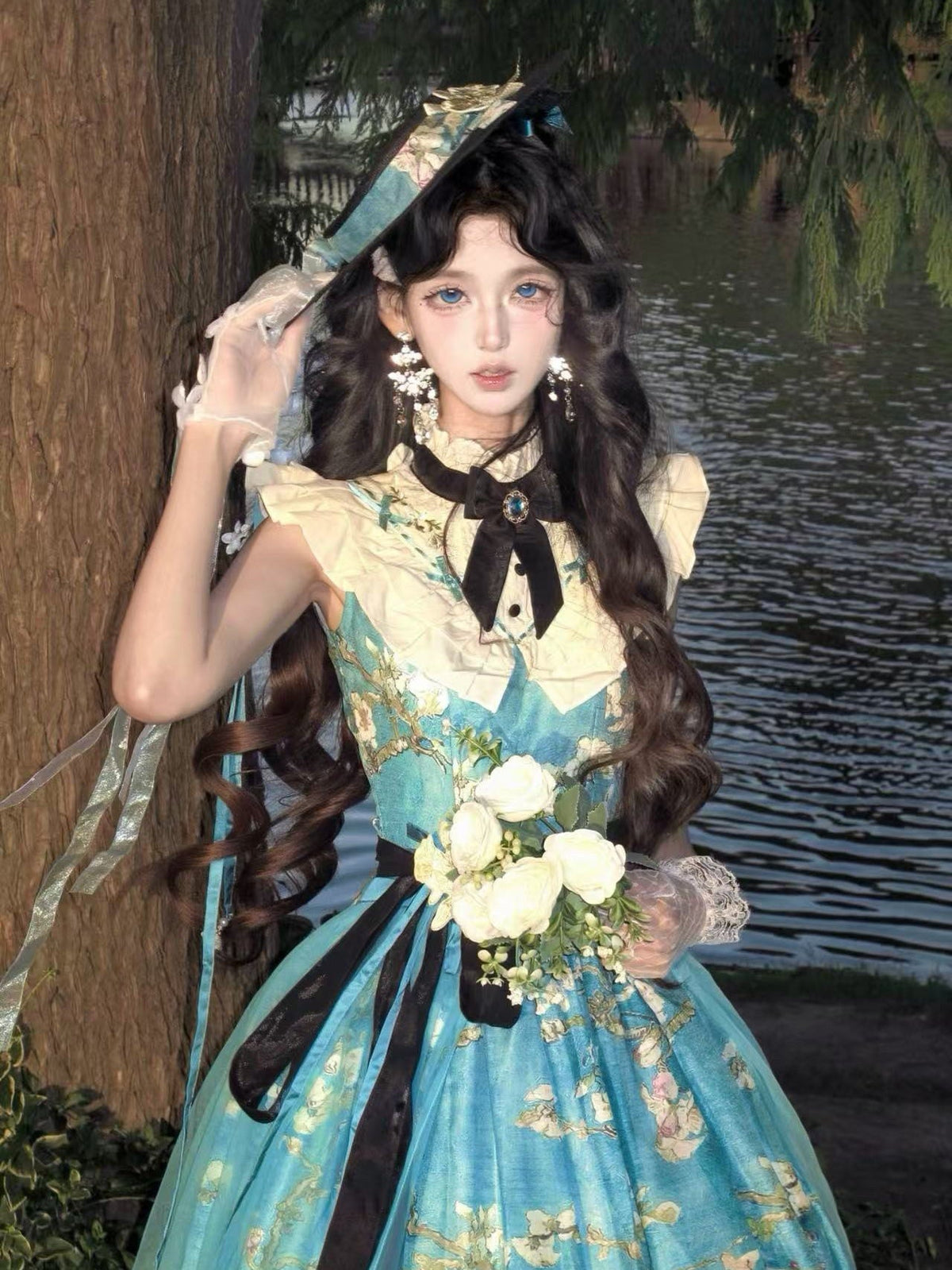 Everblooming Apricot Blossoms Classic Lolita High-Collar JSK - LolitaEra