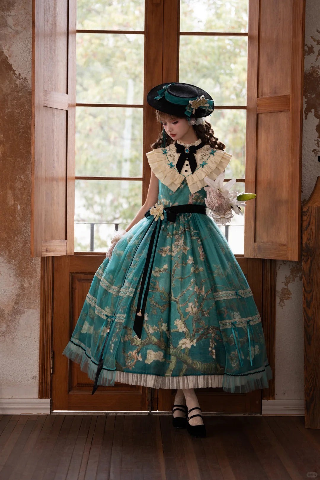 Everblooming Apricot Blossoms Classic Lolita High-Collar JSK - LolitaEra