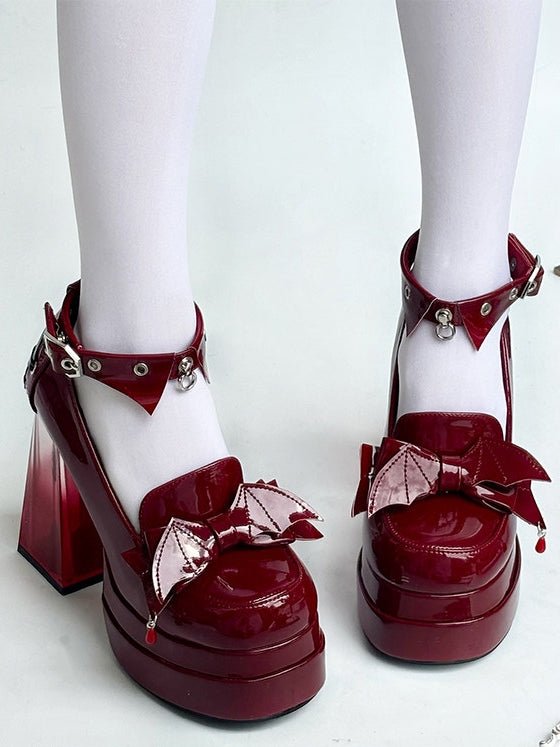 Evernight Rose Gothic Round - Toe Heels LE5112 - LolitaEraWhite35Evernight Rose Gothic Round - Toe Heels LE5112