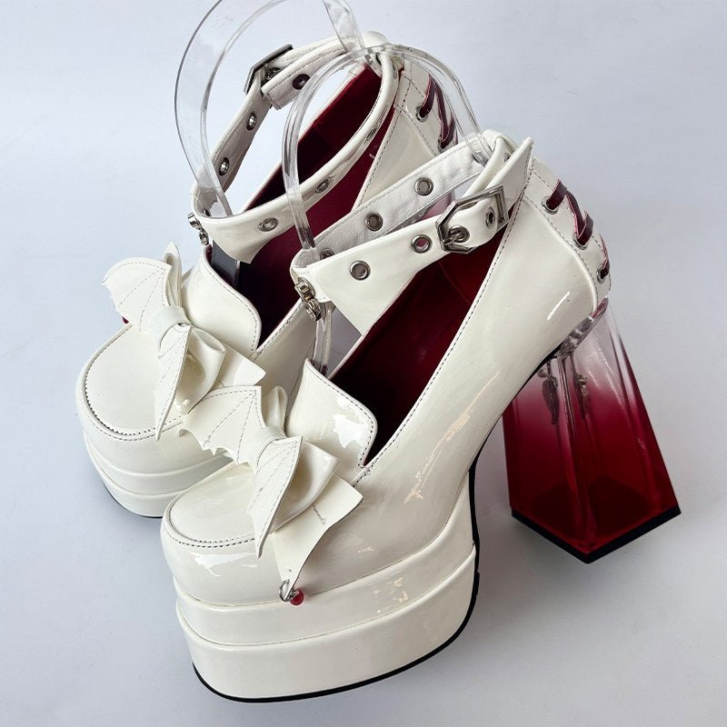 Evernight Rose Gothic Round - Toe Heels LE5112 - LolitaEraWhite35Evernight Rose Gothic Round - Toe Heels LE5112