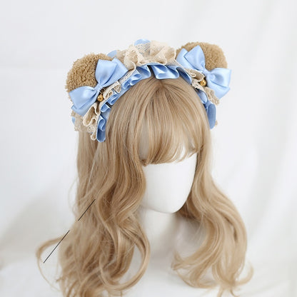 Lolita Sweet Bear Ear Bow Hair Accessory KC (20 Colors) LE6020