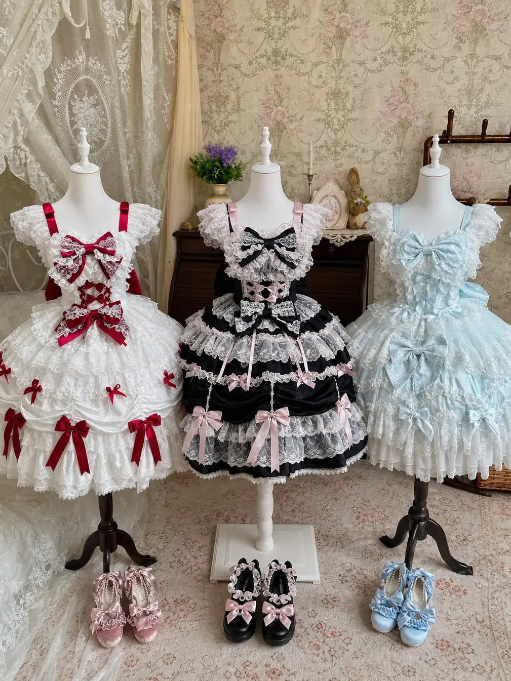 Satin Keepsake Casket Doll-style Sweet Lolita JSK Suspender Dress