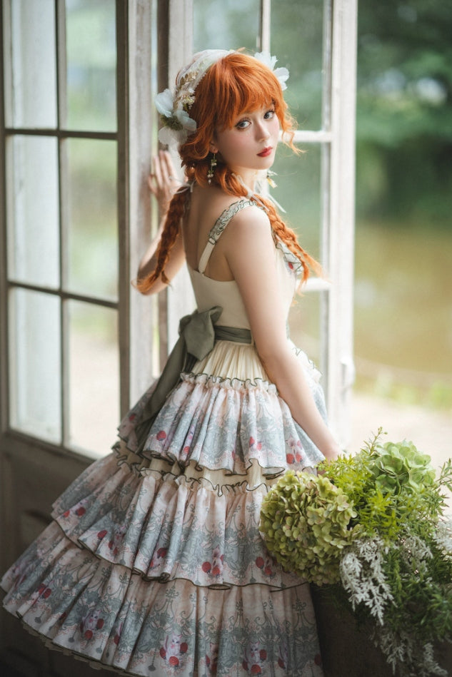 Berry Pie Lolita Print Long / Short JSK Dress