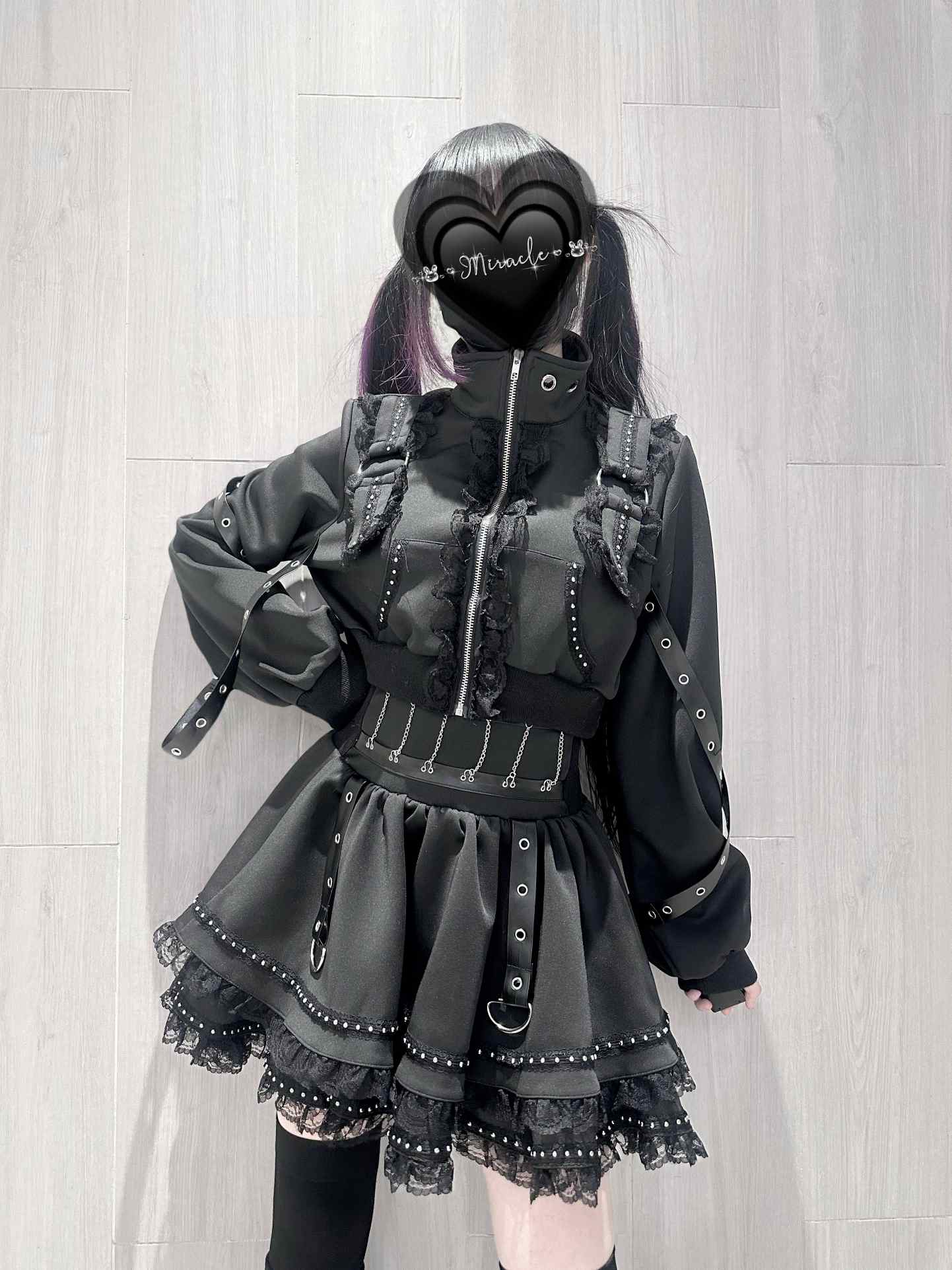 False Judgment Kawaii Japanese Tracksuit Set Dress - LolitaEraBlack SetSFalse Judgment Kawaii Japanese Tracksuit Set Dress