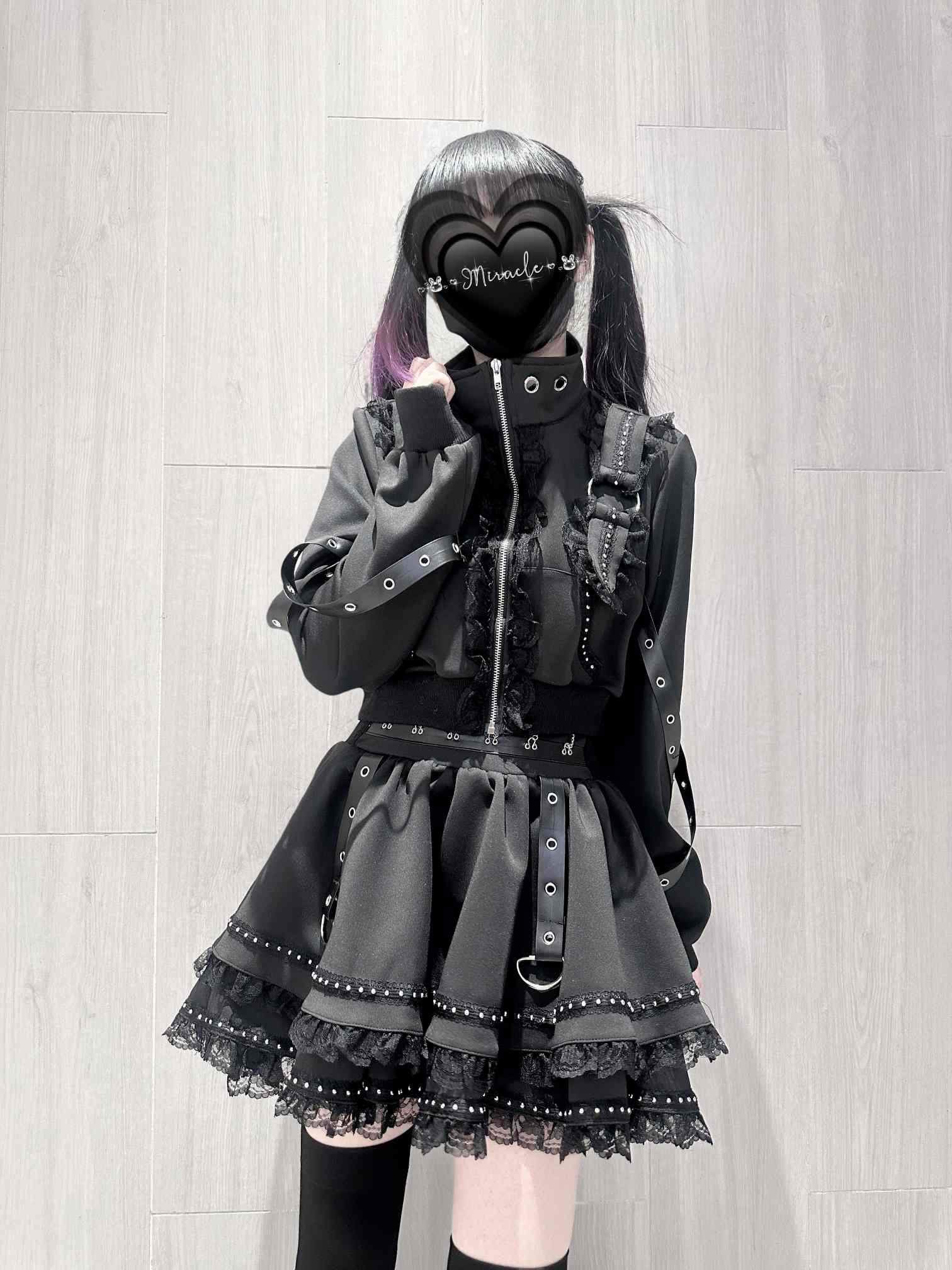 False Judgment Kawaii Japanese Tracksuit Set Dress - LolitaEraBlack SetSFalse Judgment Kawaii Japanese Tracksuit Set Dress