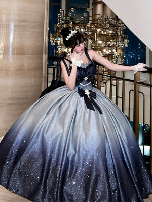 Fantasy Sea & Starry Galaxy Long Party Dress - LolitaEraBlue DressSFantasy Sea & Starry Galaxy Long Party Dress