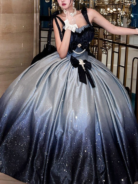 Fantasy Sea & Starry Galaxy Long Party Dress - LolitaEraBlue DressSFantasy Sea & Starry Galaxy Long Party Dress