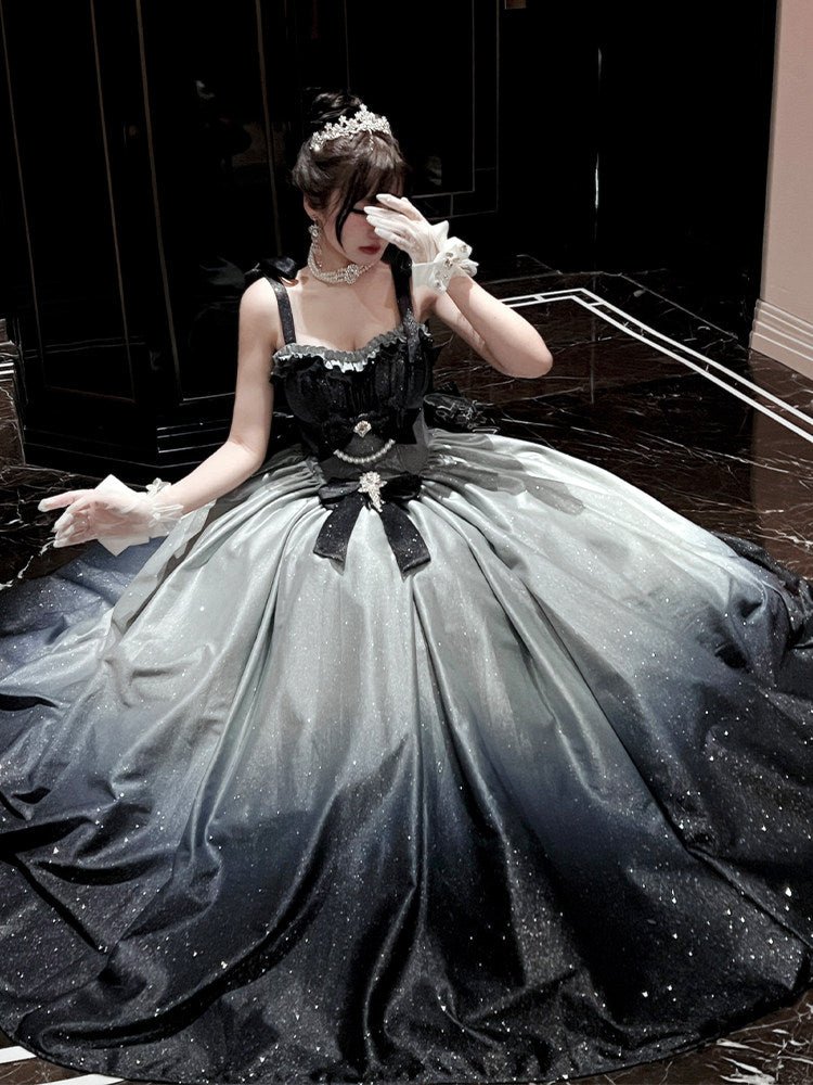 Fantasy Sea & Starry Galaxy Long Party Dress - LolitaEraBlue DressSFantasy Sea & Starry Galaxy Long Party Dress