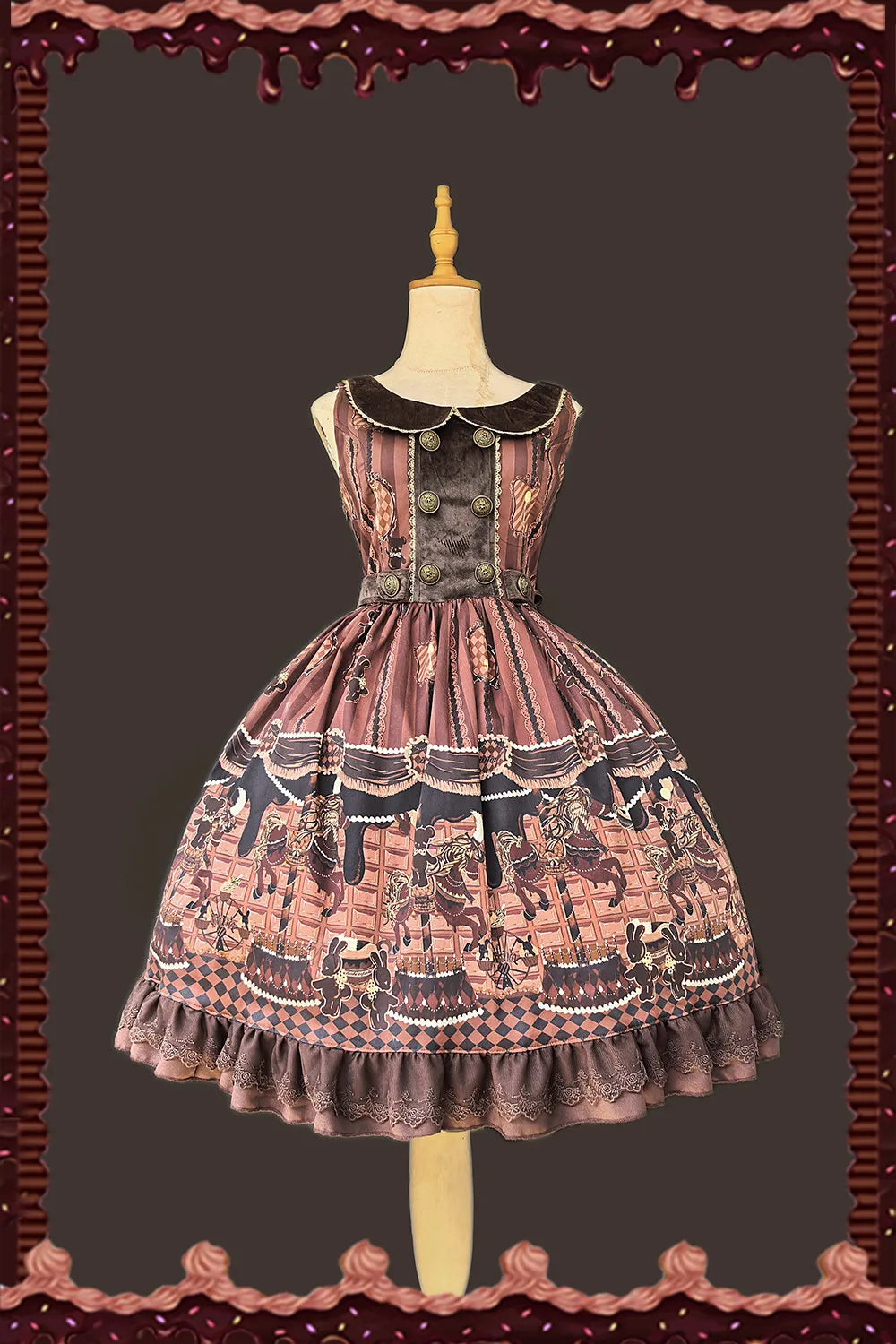 Infanta Chocolate Carousel Cotton Sweet Lolita JSK Dress