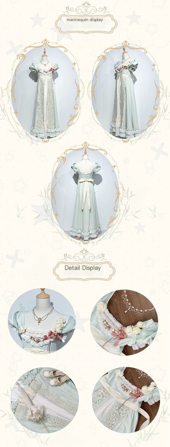 Feast Eve Empire Waist Lolita Dress 1238 - LolitaEraGreen OPSFeast Eve Empire Waist Lolita Dress 1238