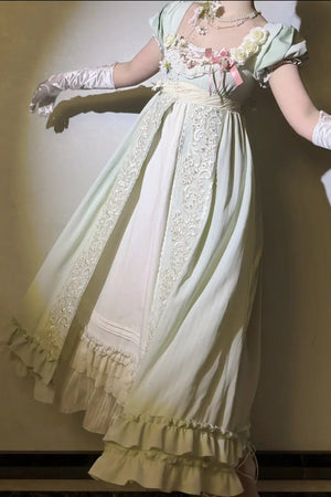 Feast Eve Empire Waist Lolita Dress 1238 - LolitaEraGreen OPSFeast Eve Empire Waist Lolita Dress 1238