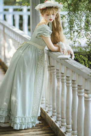 Feast Eve Empire Waist Lolita Dress 1238 - LolitaEraGreen OPSFeast Eve Empire Waist Lolita Dress 1238