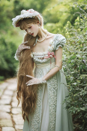 Feast Eve Empire Waist Lolita Dress 1238 - LolitaEraGreen OPSFeast Eve Empire Waist Lolita Dress 1238