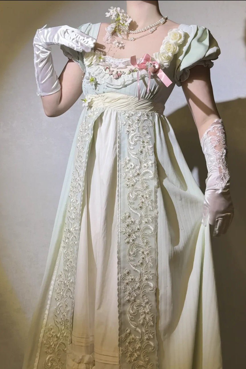 Feast Eve Empire Waist Lolita Dress 1238 - LolitaEraGreen OPSFeast Eve Empire Waist Lolita Dress 1238