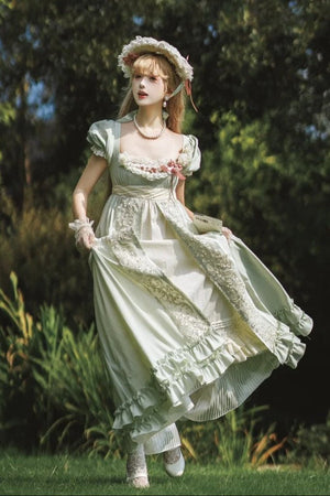 Feast Eve Empire Waist Lolita Dress 1238 - LolitaEraGreen OPSFeast Eve Empire Waist Lolita Dress 1238