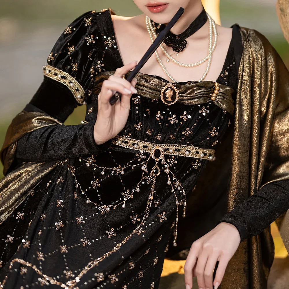 【Lingxi】Final model, Mirror of Fallen Stars, lolita Imperial Dress, Heavy Industry Gorgeous Beading
