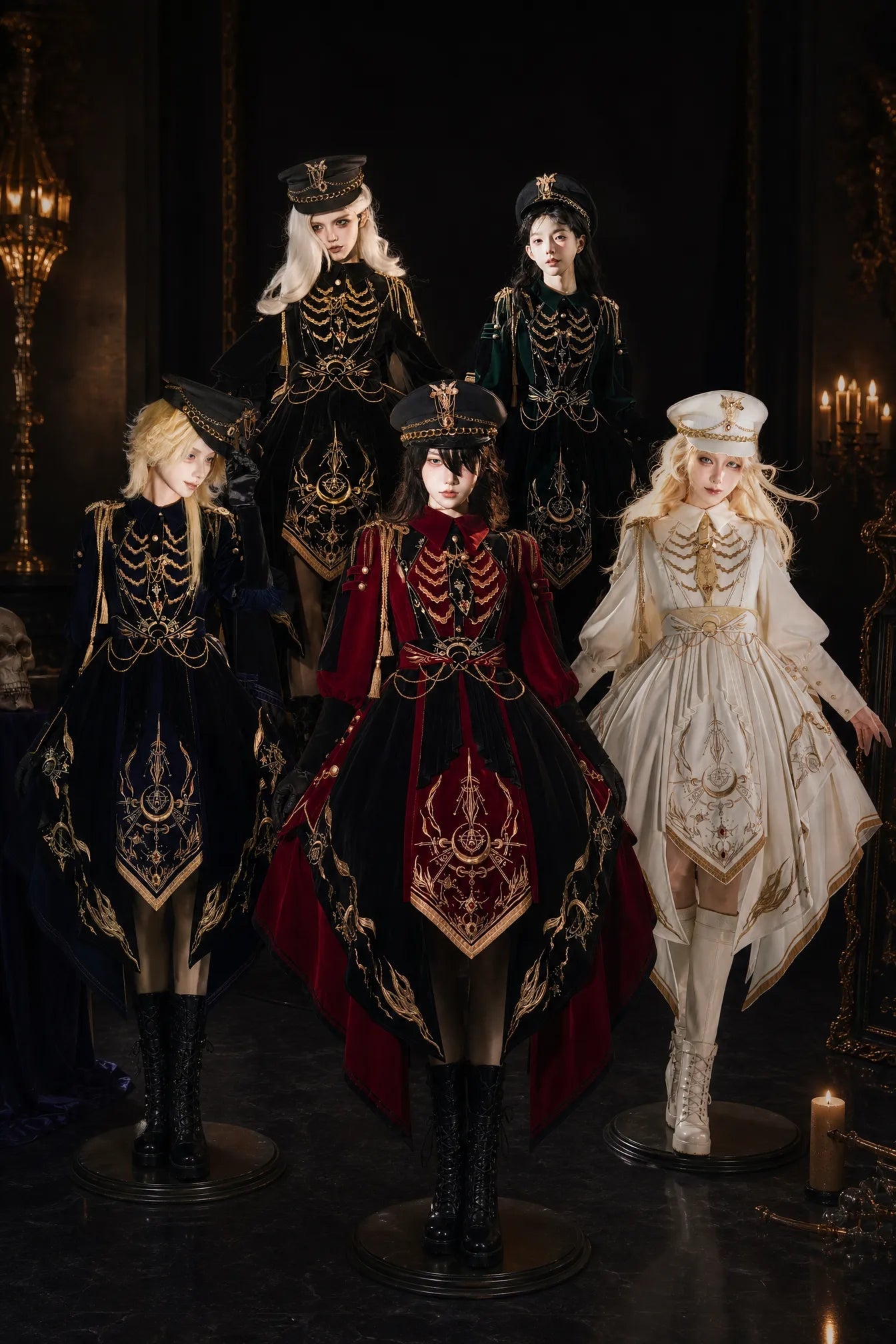 Final Relic Military Gothic Lolita OP Dress Full Set - LolitaEra