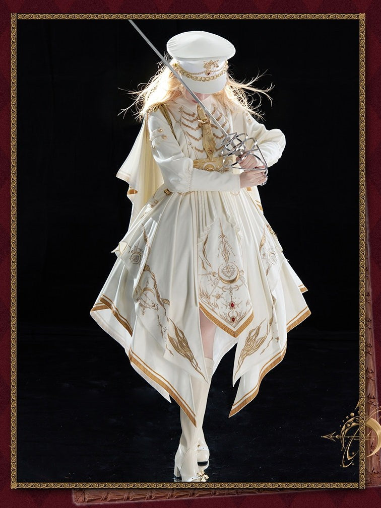 Final Relic Military Gothic Lolita OP Dress Full Set - LolitaEra